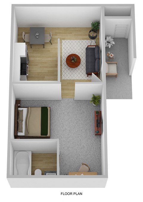 1x1 Rio Floorplan at Vista Grande Apartments